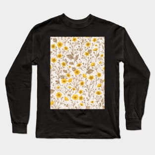 Buttercups, yellow and brown Long Sleeve T-Shirt